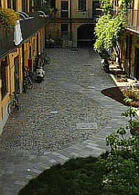 Pavimenti di cortile milanese restaurato